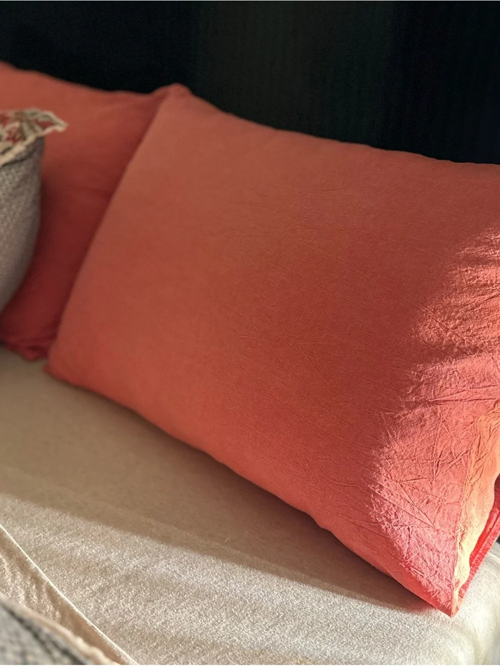 Coral Cotton Duvet Cover Set - Unbranded